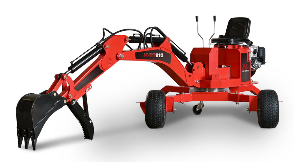 MK Martin Trailer Backhoe - 13.5 HP Gas Engine, Electric Start, 5ft 3i